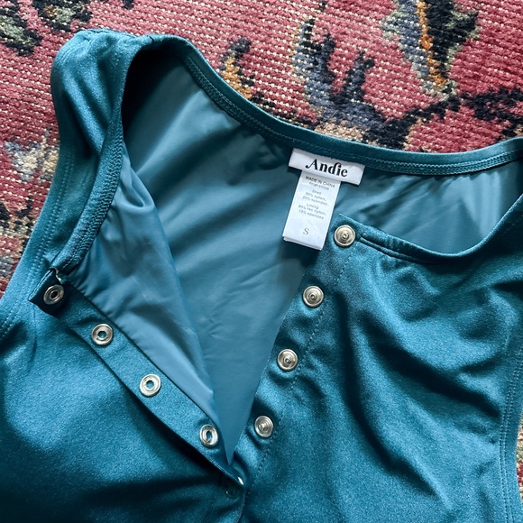 Andie The Malibu Swimsuit DISCONTINUED Aegean Teal Green One Piece Small - Picture 3 of 5